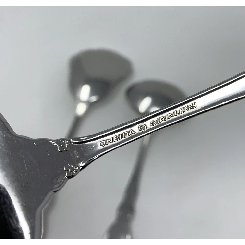 Lot of 3 ONEIDA Dover Heirloom Cube 3 Serving Pieces Meat Fork, Spoons Stainless